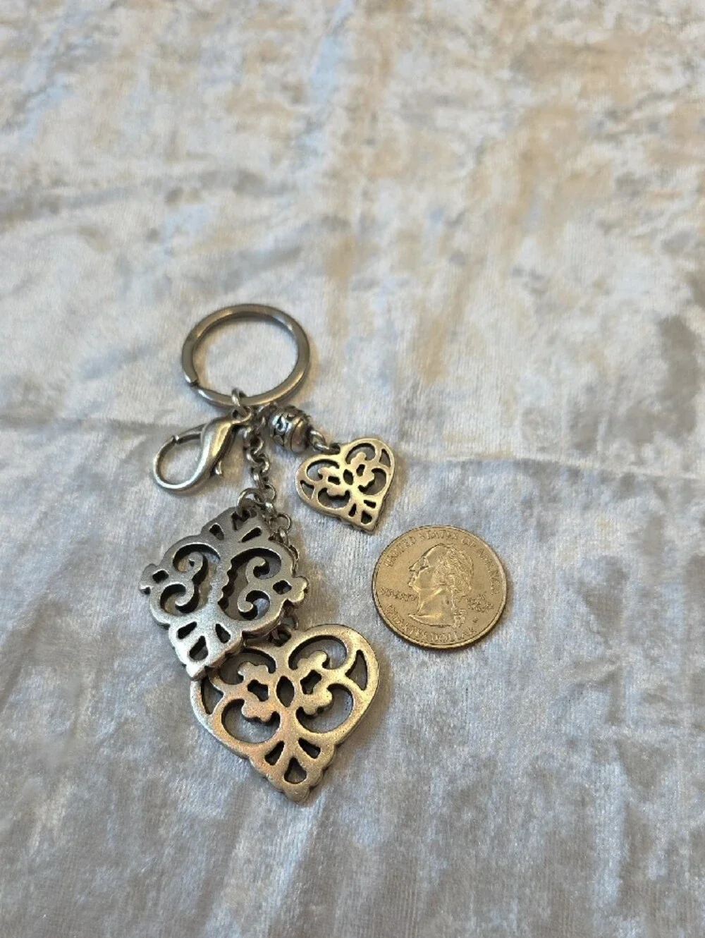 Brighton Silver Filigree Heart Charm Keychain - Picture 5 of 5